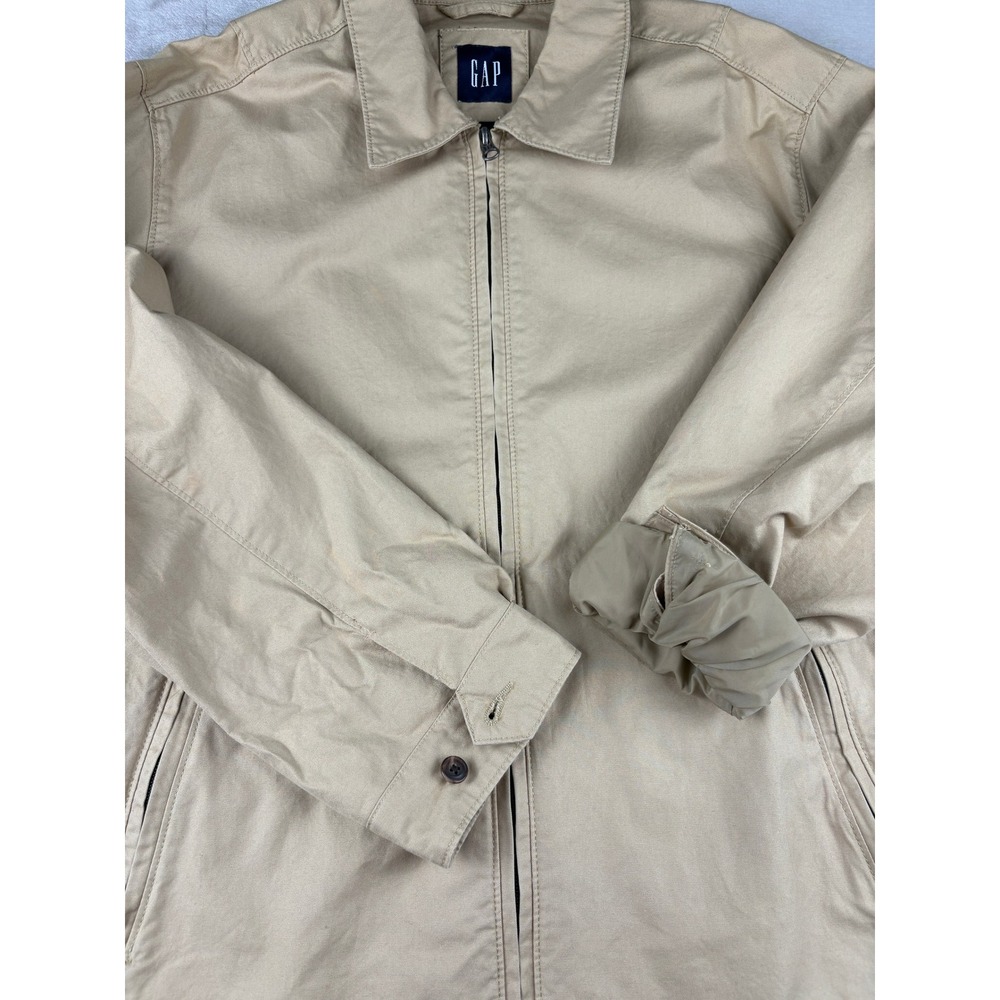 GAP Vintage Mens Barn Jacket Tan Cotton Zip Up Vintage 2004 Large 247222 - Picture 6 of 9